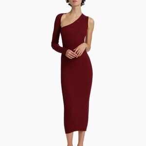 Courreges One-Shoulder Rib Knit Dress